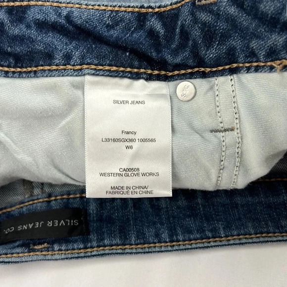 Silver Jeans Francy Denim Distressed Raw Hem Stretchy Skirt - Picture 5 of 9